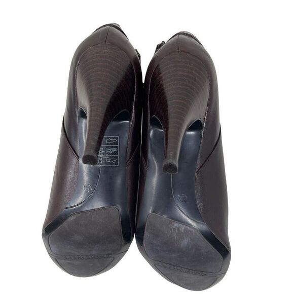 Nine West Womens Leather Sappheir Buckle Pointed Toe Booties Brown Size 8.5M - Picture 6 of 13